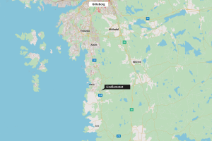 Karta över väg 158 där sprängning sker vid Lindåsmotet.