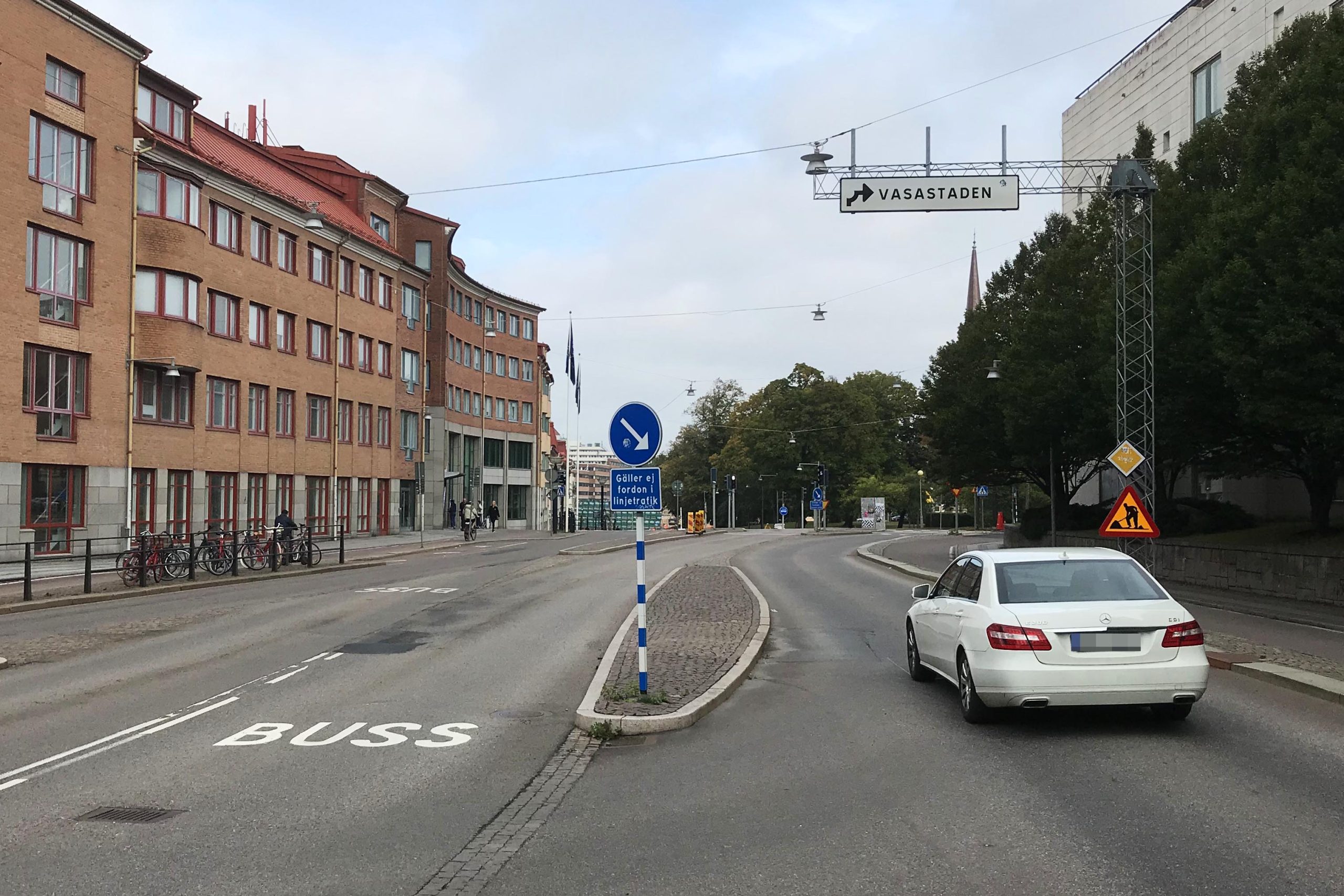 Asfaltering på Sprängkullsgatan nattetid