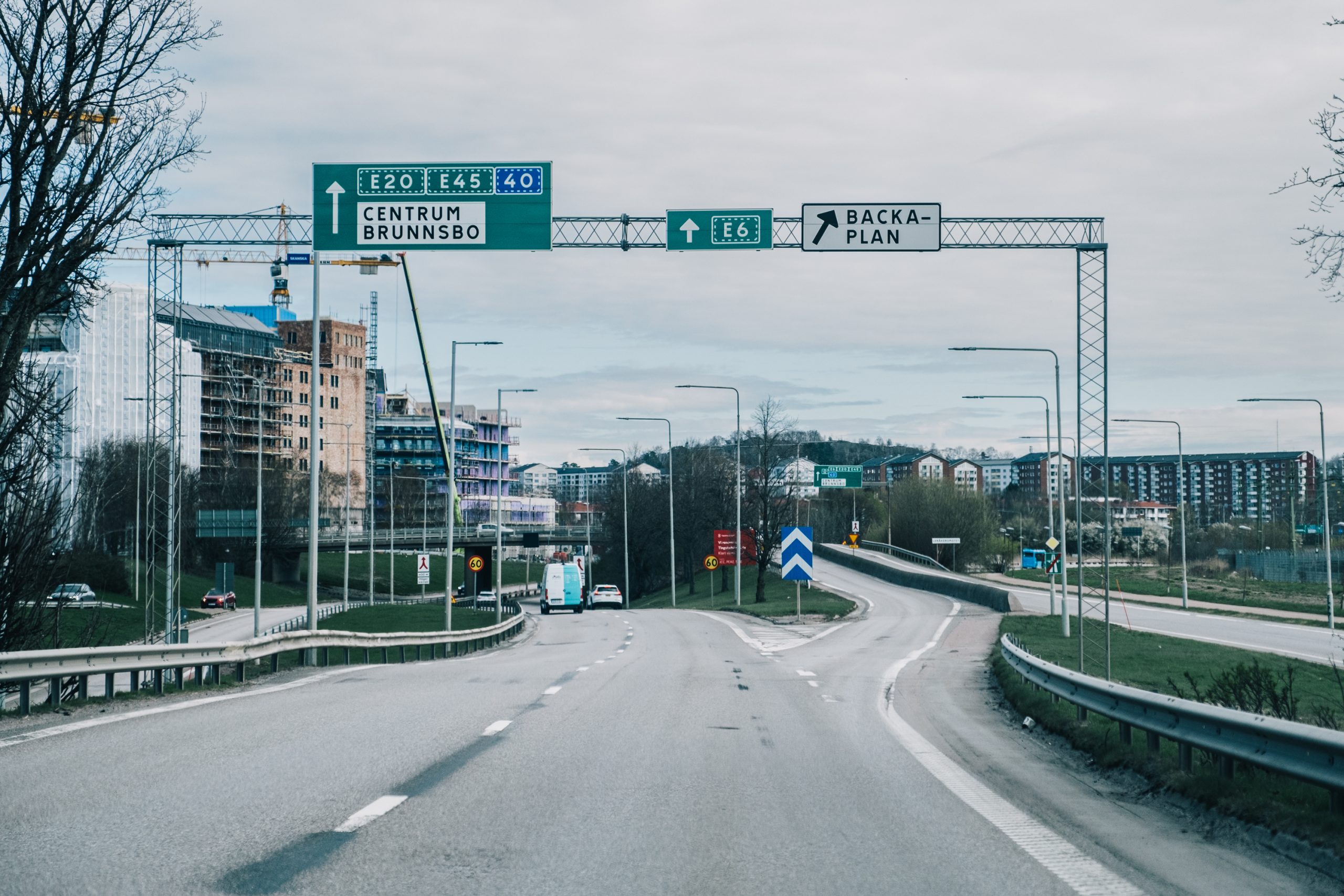 Trafik på Lundbyleden vid Brantingsmotet