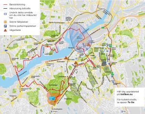 kartan visar bansträckningen för Göteborgsvarvet 2025.
