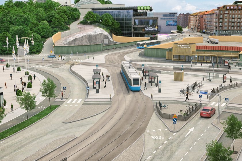 Korsvägen från Skånegatan 2020-2024. Bild: Trafikverket