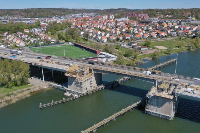 Drönarbild över Nordreälvbron.