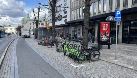 Nya cykelparkeringar ersätter p-platser i centrum