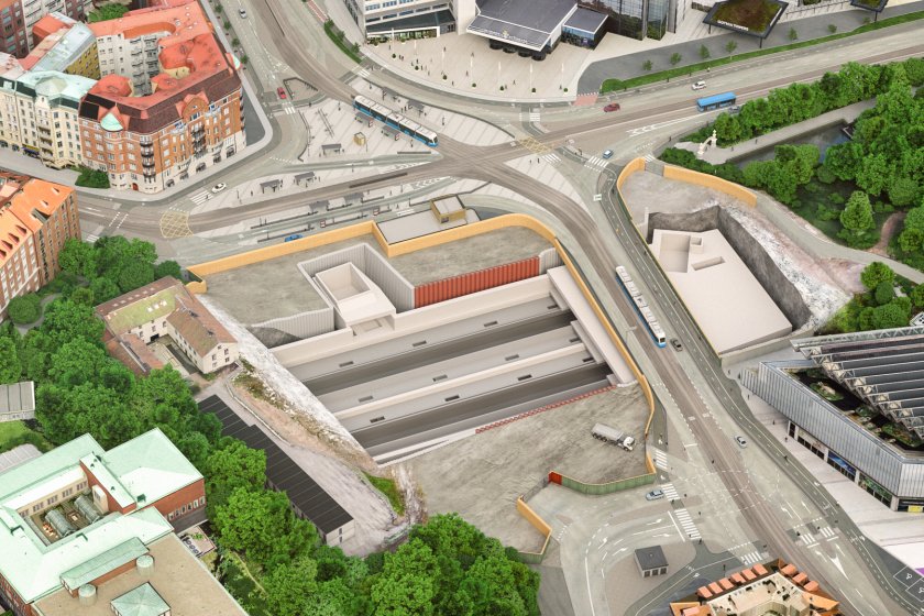 Översiktsbild av Korsvägen 2020-2024. Bild: Trafikverket