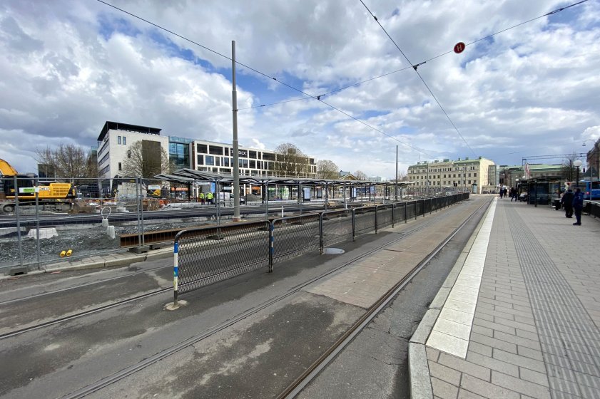 Byggnation av nya hållplats Nordstan pågår. Foto: Trafik Göteborg