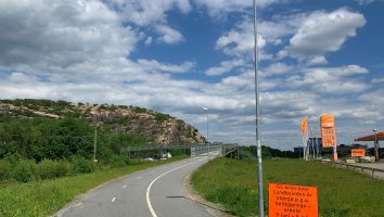 Gång- och cykelbron över Lundbyleden stängs