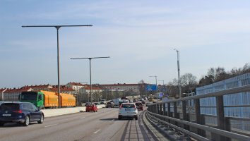Trängre på Västerleden från Älvsborgsbron
